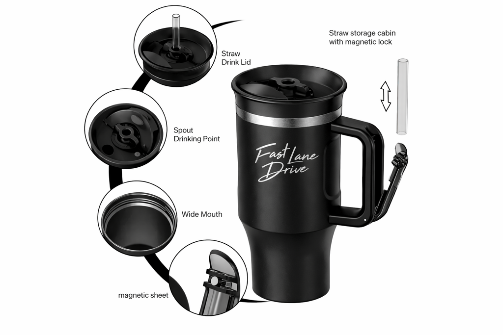 Fast Lane Drive Matte Tumbler with Straw Friendly (Wholesale)