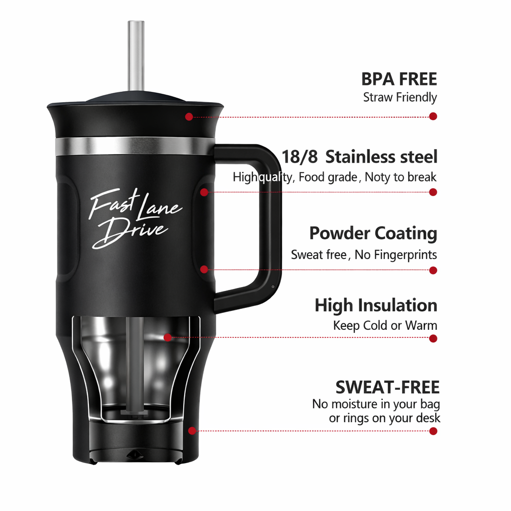 Fast Lane Drive Matte Tumbler with Straw Friendly (Wholesale)