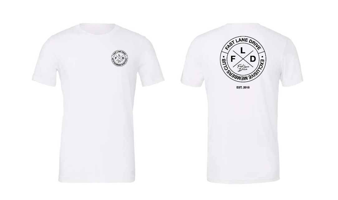 Fast Lane Drive Men's T-Shirt Exclusive Member Club White